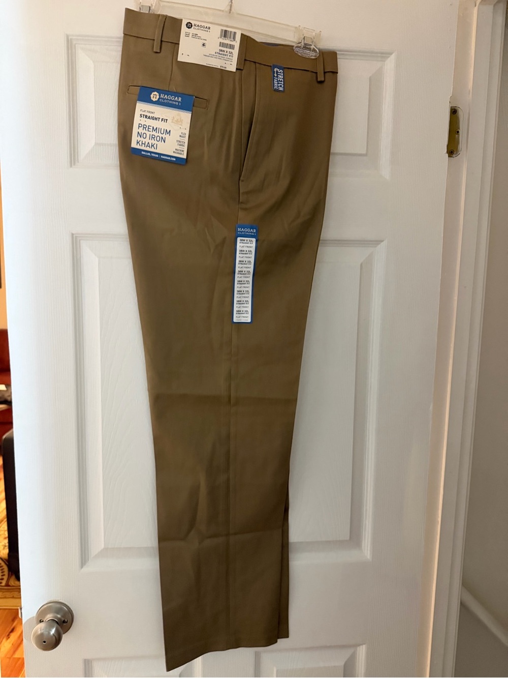 Haggar Men's Straight-Fit Premium No-Iron Khaki Pants - Tan/Brown